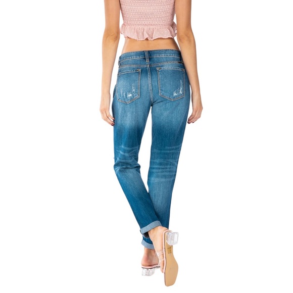 KanCan Distressed Medium Wash Boyfriend Relaxed Fit Denim Jeans Size 9/28 - Picture 14 of 16